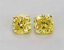 1.07 Ct Yellow Cushion Lab Grown Diamond VVS2