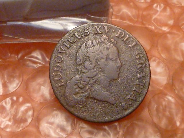 France, Louis XV, 1/2 Sol, Demi sol au buste enfantin, 1721, Paris, Copper #DD