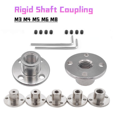 Flange Rigid Shaft Coupling Coupler Collar Clamp Bracket Motor Joint Connector