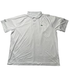 Lacoste x Novak Djokovic White Polo Shirt Short Sleeve 3XL Tennis Performance