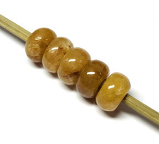 5 Pcs. Orange Cherry Quartz Gemstone 5mm Big Hole Large Hole Beads 14x8mm Beads