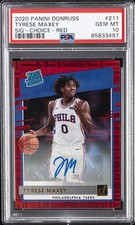 2020 PANINI DONRUSS SIGNATURE-CHOICE-RED #211 TYRESE MAXEY ROOKIE RC /99 PSA 10