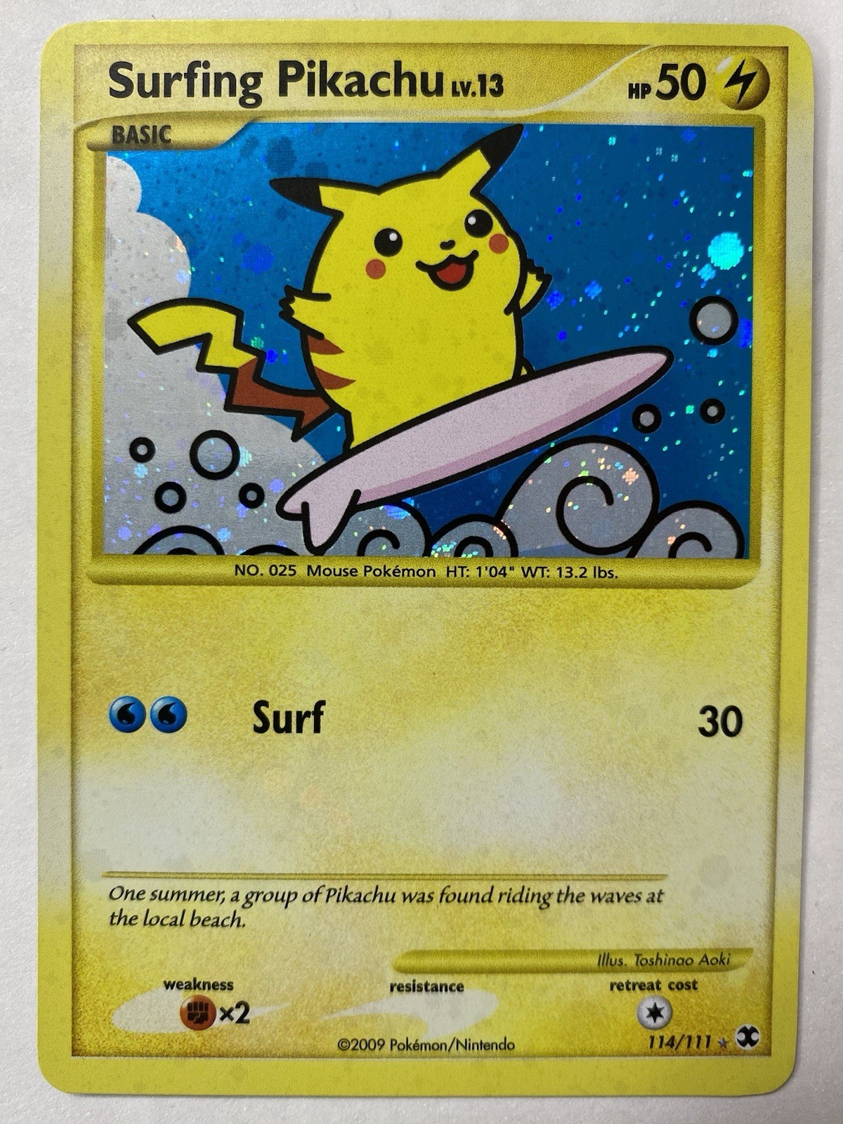 Surfing Pikachu 114/111 Secret Rare - Pokemon Rising Rivals - LP/NM ?