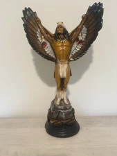 Vintage collectable 17.5" native american eagle dancer resin figurine
