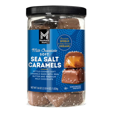 Member's Mark Milk Chocolate Sea Salt Caramels 36 oz Gourmet Candy Bulk