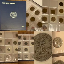 Boots coin Pre Decimal Album, vintage, various sheet pages, as shown some rare