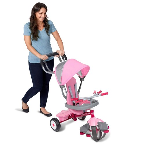 Radio Flyer Adjustable Toddlers Kids Trike Pink 4-in-1 Stroll Canopy - Picture 9 of 24