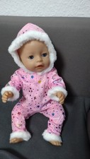 Baby Born 43cm Puppen Kleidung Winter Samt rosa Sterne Anzug Jacke Hose 2tlg Set