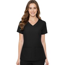 HeedFit Women's 4-Pocket Scrub Top V-Neck Stretch Uniform Shirt, Soft  Durable