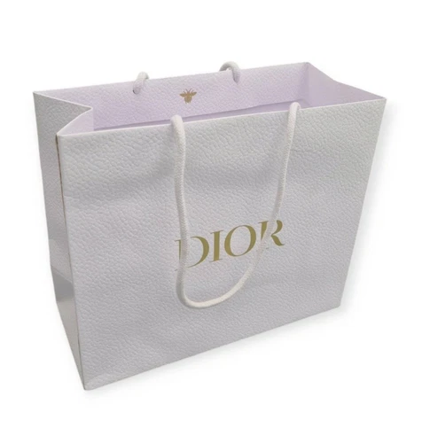Authentique sac cadeau Christian Dior galet blanc emballage créat"x9"x4"