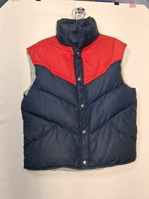 Polar Gear Down Puffer Vest size Medium 70s 80s Retro Colorblock Made USA spring