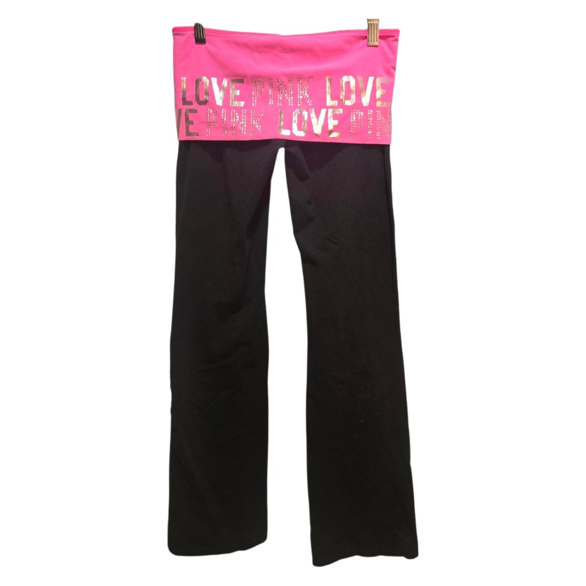 新品Victoria's Secret PINK ヴィクシー　ヨガパンツ S Rare Vtg Victoria's Secret PINK Foldover Yoga Pants Flare