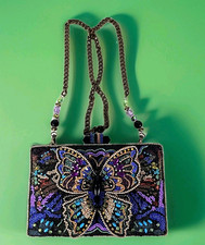   NWOT - Mary Frances Kaleidoscope Beaded 3D Butterfly Clutch Crossbody Handbag