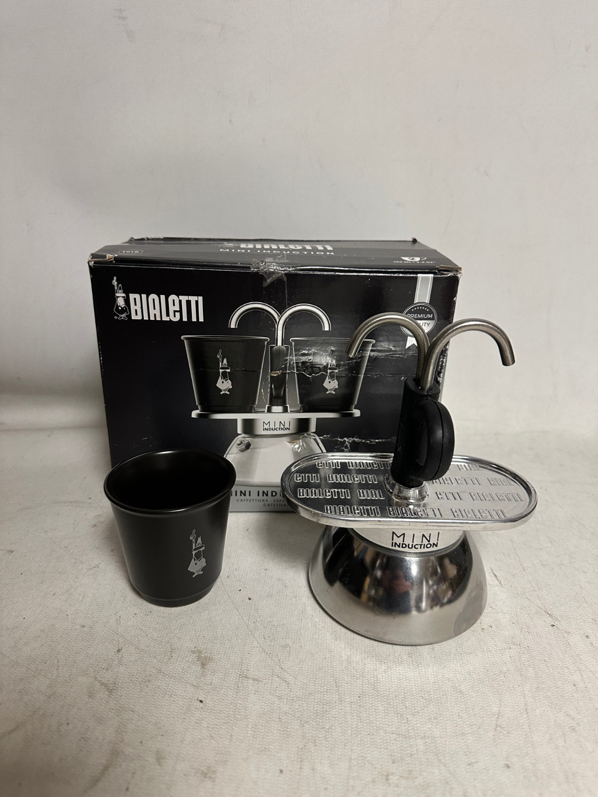 Bialetti Mini Express Induction Coffee Maker, 2 Cups + 1 sho