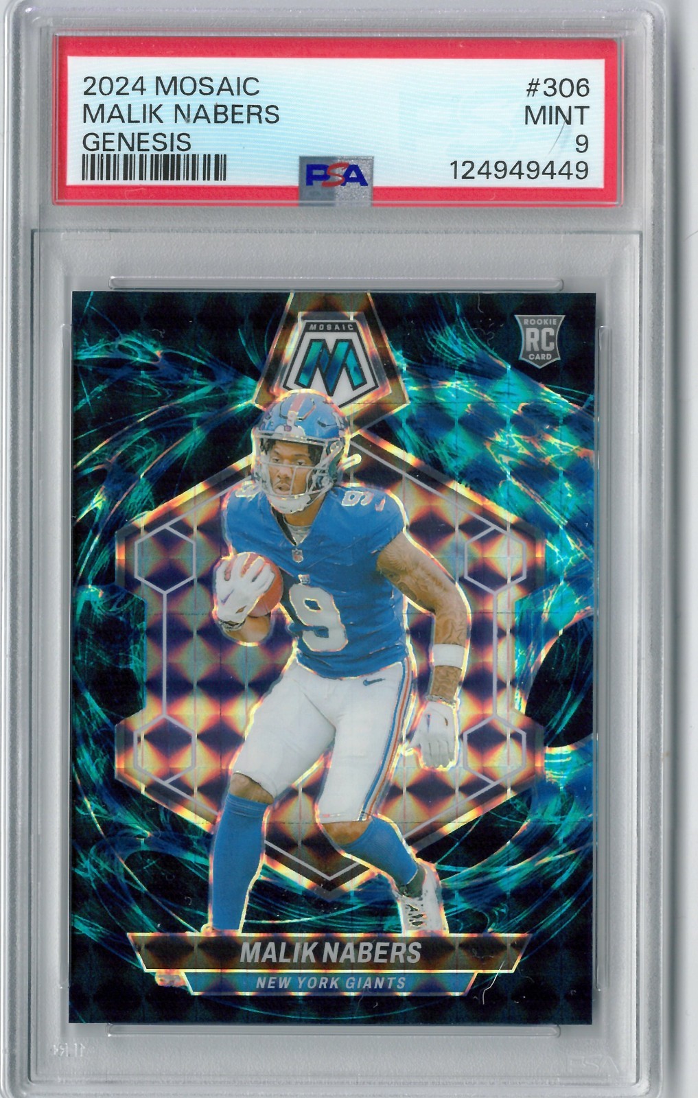 2024 Panini Mosaic - Rookies Malik Nabers #306 Genesis Mosaic Prizm (RC)