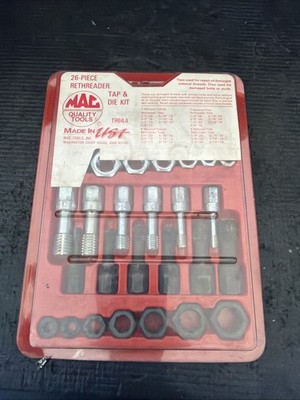 Mac Tools Inc USA Nos Rare 26pc Rethreader Tap Die Kit Tr66A Ohio