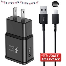 Fast Charger Wall Adapter 4FT USB/Type C Charging Cable For Samsung Cell Phones