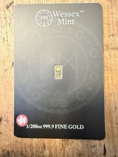 Wessex Mint 1/200 oz 999.9 Fine 24K Maple Leaf Gold Bar
