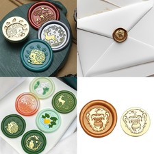 Brass Head Wax Seal Stamp Animal Series Sealing Waxed Stamp for Album Card Photo