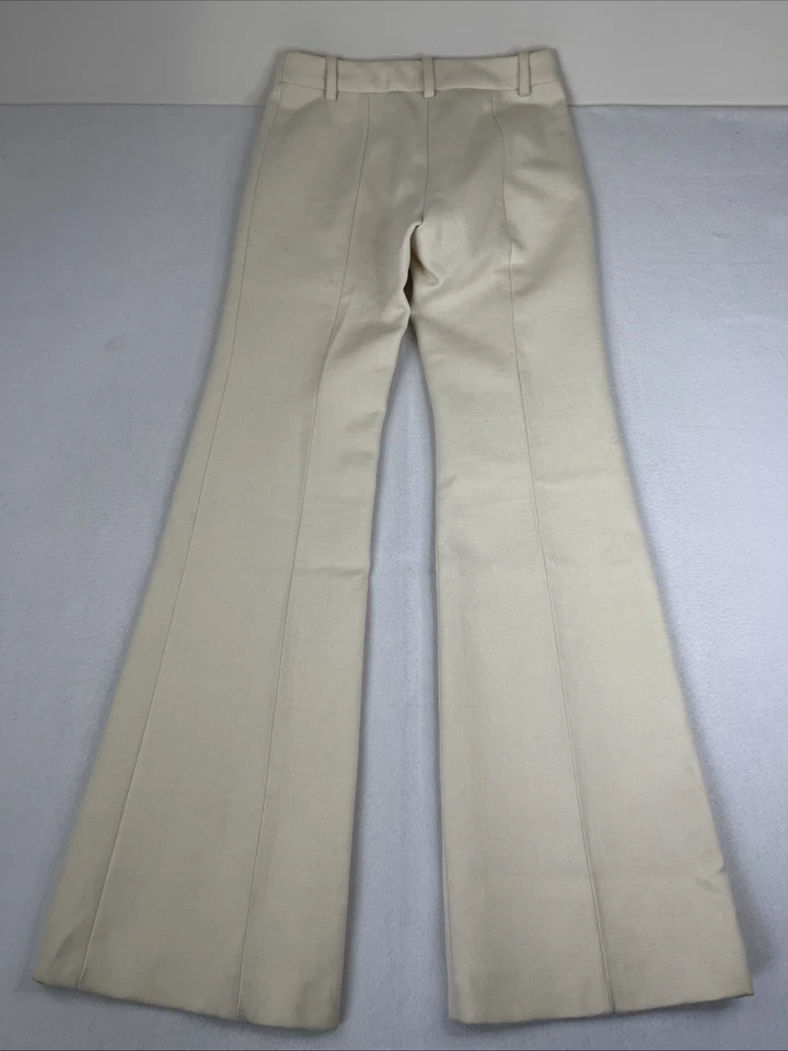 $990 Pantalones Derek Lam Mezcla de Lana Pierna Larga Acampanada Para Mujer Talla 4 Marfil Foto 2 de 4