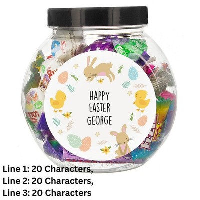 Personalisiertes Ostergeschenk Ei Hase Kaninchen Küken Süßigkeiten Leckereien Glas