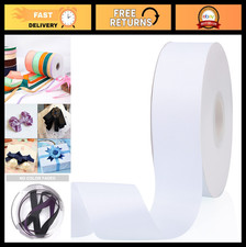 White 2" x 50 Yards Grosgrain Ribbon - Double Faced for Gifts, Weddings, Crafts,