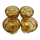 Vintage Anchor Hocking Fairfield Amber Sherbet Cups – Set of 4