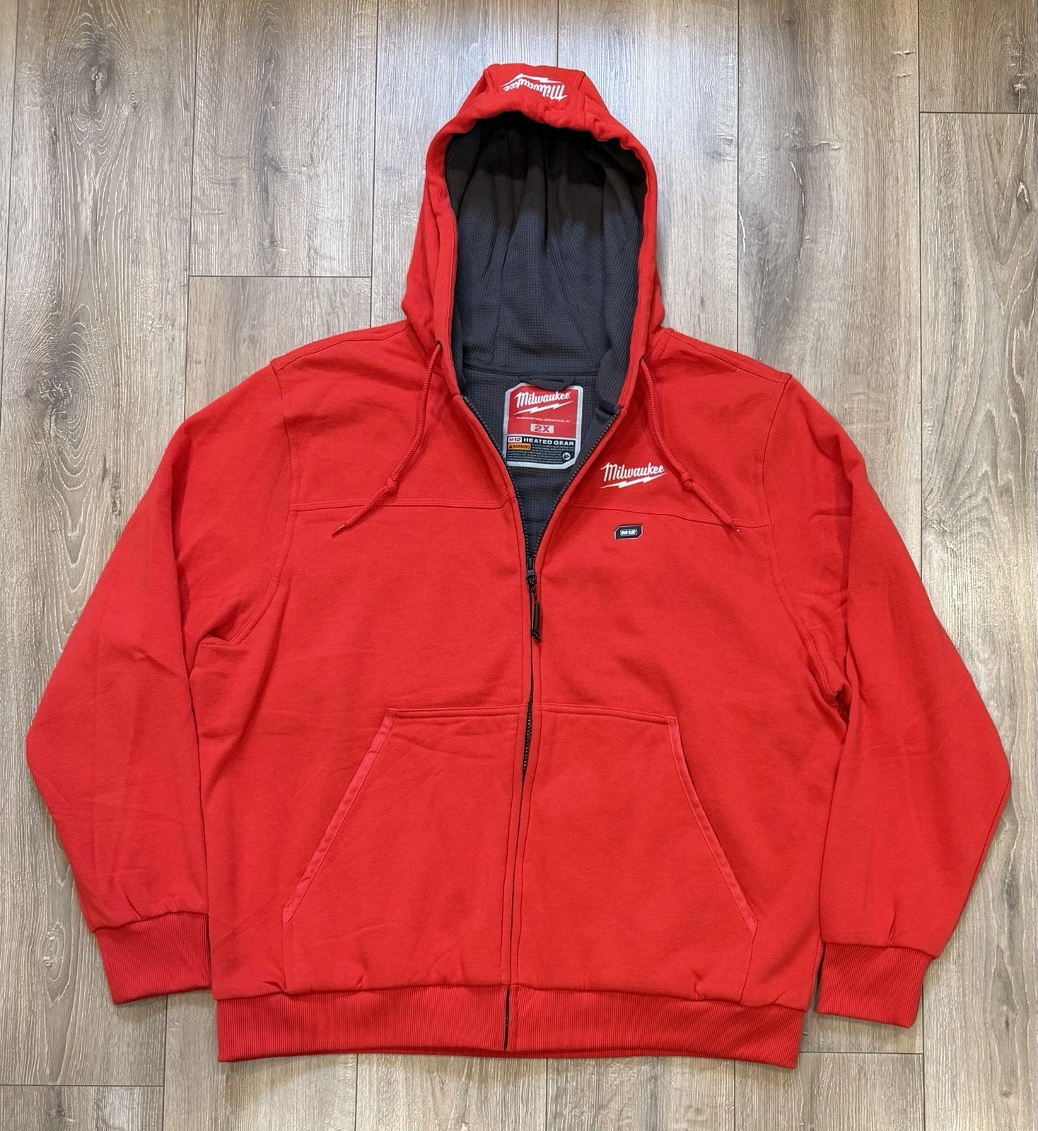 MILWAUKEE Men’s Heated Gear M12 Full-Zip Hoodie Sweatshirt 2X XXL Red