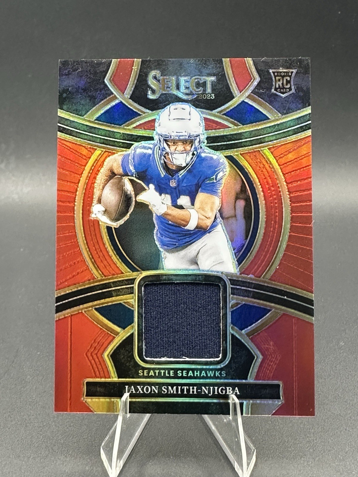 Jaxon Smith-Njigba Panini Select Rookie Swatches #RSWJSN Red Prizm