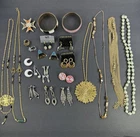 Vintage to Modern Costume Jewelry Lot 22 Pc Necklaces Earrings Rings Bracelets