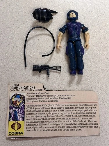 GI Joe 1985 v1 Tele-Viper Parts Listing w/ File Card