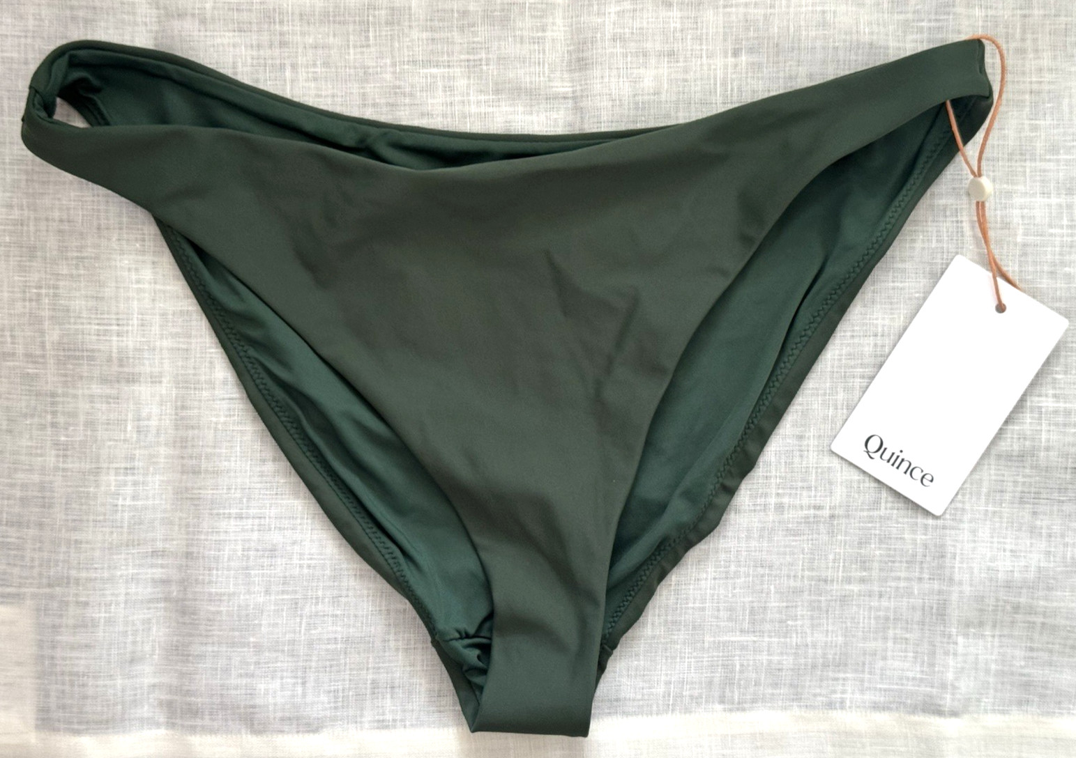 SOLD OUT Quince ITALIAN Low Rise BIKINI Bottom PALM Green MEDIUM M Swimsuit NWT image 2
