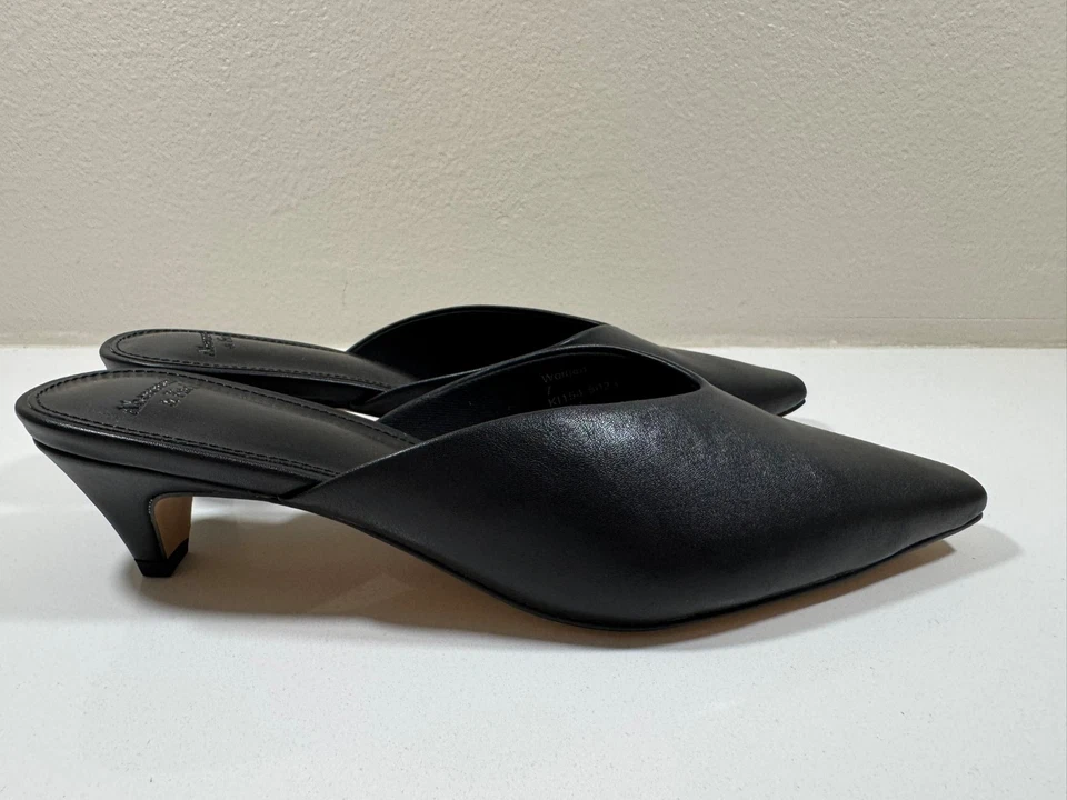 Sandalias Abercrombie & Fitch Punta Gatito Tacón Mula Talla 7 Mujer Negras Foto 4 de 4