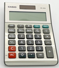 Casio Model MS-80B Handheld Calculator Solar Powered Large Display Tax