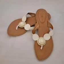 Sz 7 Lindsay Phillips Switch Flops Interchangeable Button White Beachy Coastal