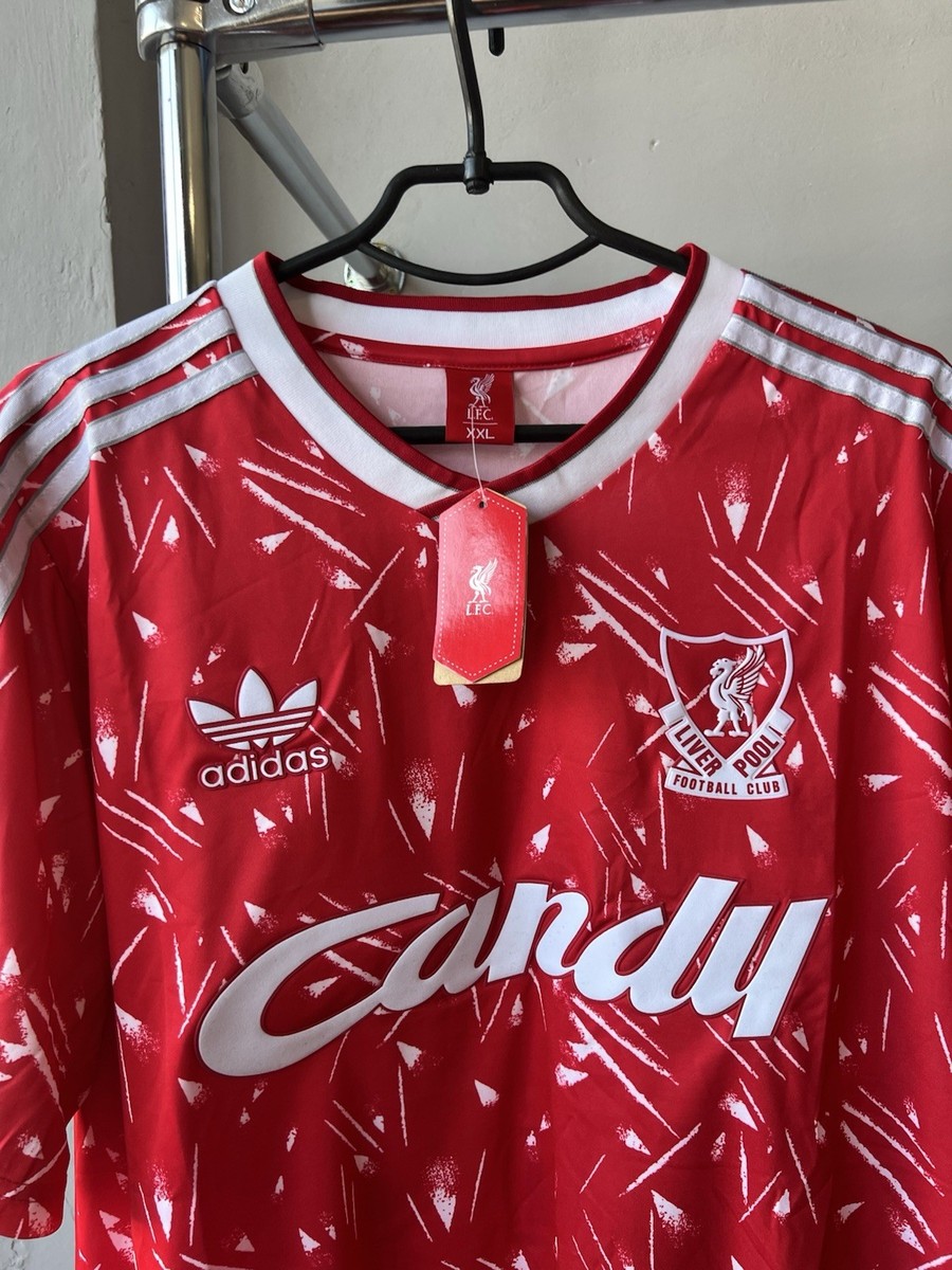 NEW! 1989/91 LIVERPOOL FC #10 BARNES ADIDAS REMAKE SOCCER JERSEY