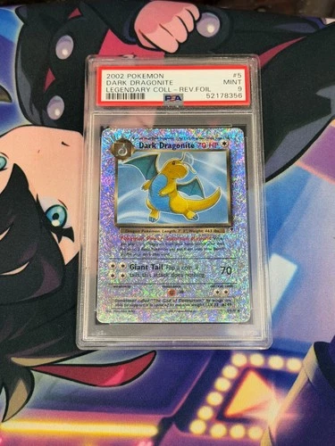 2002 Pokemon Legendary Collection Reverse Foil Dark Dragonite #5 PSA 9 Fireworks
