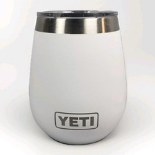 YETI Rambler 10 oz Wine Tumbler White Stainless Steel Vacuum Insulated No Lid