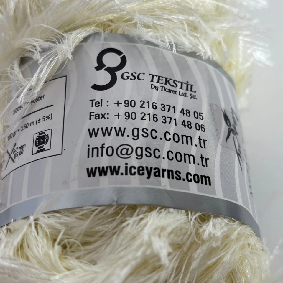 Ice Yarns Eyelash Cream Yarn Skein Bulky Knitting Crochet Polyester150 m 100gr - Image 2 of 4