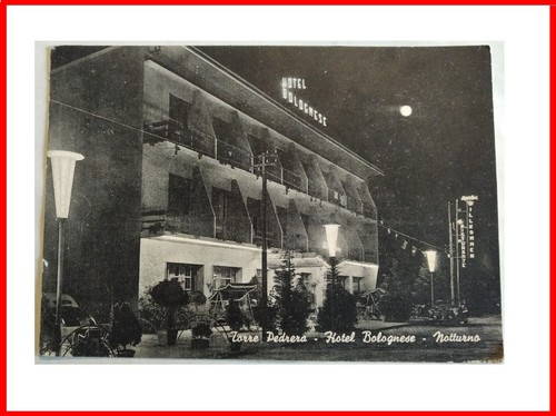 AK Turm Pedrera Hotel Bolognese 1957 gereist Postkarte schwarz-weiß