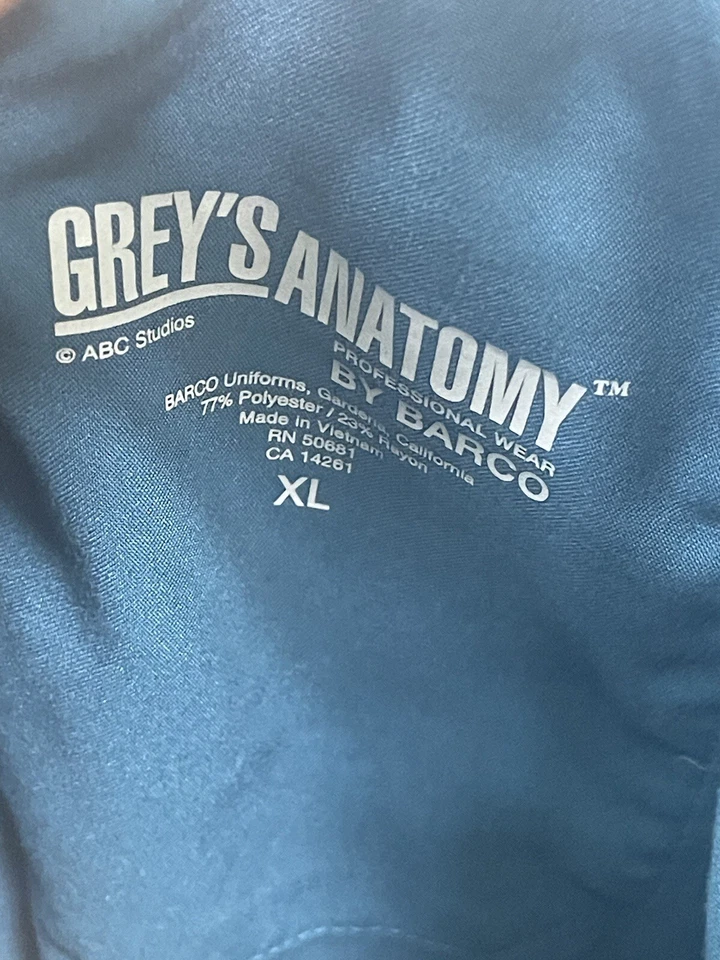 Grey's Anatomy Womens XL Blue Scrub Pants Spandex Stretch Professional Wear - Image 3 of 3