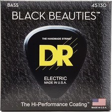 DR Strings Black Beauties Bass Custom 5-String Set 45-130 , BKB5-130
