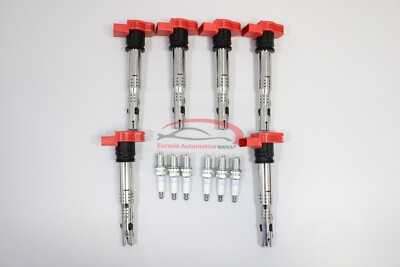 OEM Eldor Ignition Coils NGK Spark Plugs Kit For Audi A6 3.2L 2006-2008