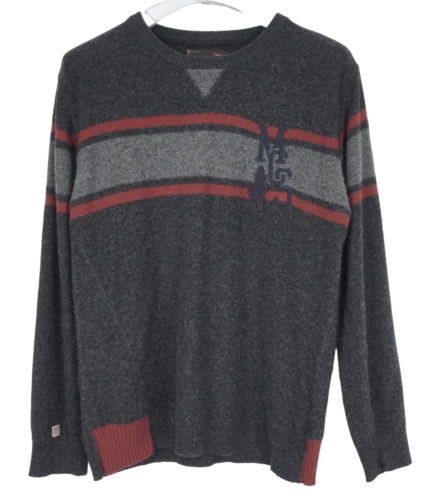 MCS Pull Homme Grand Pull Laine Mélange Tricot Col Rond Rayé - Photo 1/9