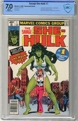 Savage She-Hulk  #1  CBCS  7.0  FVF   White pgs  2/80  Newsstand Edition  1st  