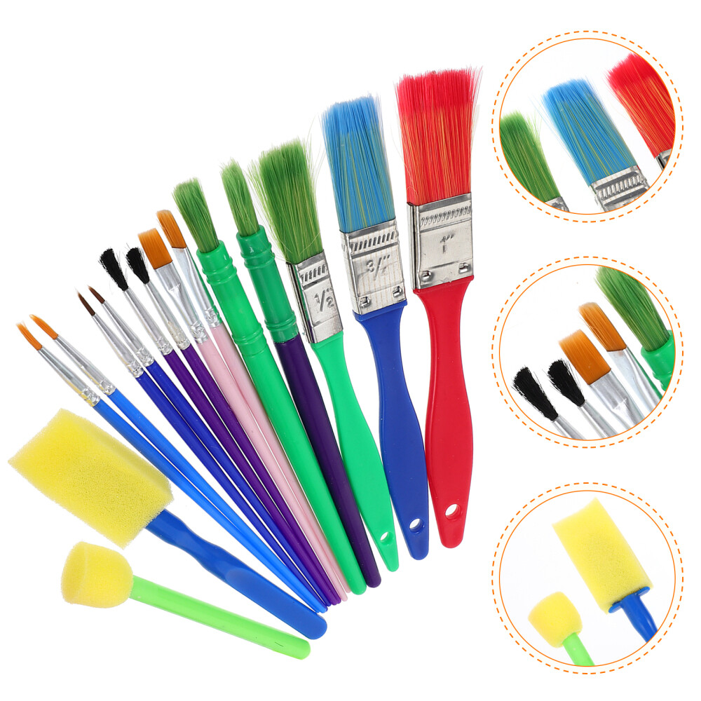 15 Pcs Artist Paint Brush Set Drawing Tools Set Sponge Paint Brushes eBay