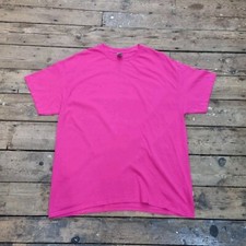 T-shirt bianca Gildan rosa manica corta taglia XL