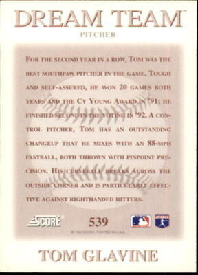 ☆初代USAドリームチームメンバー☆トレカ Tom Glavine 1993 Score Dream Team Card #539 | eBay
