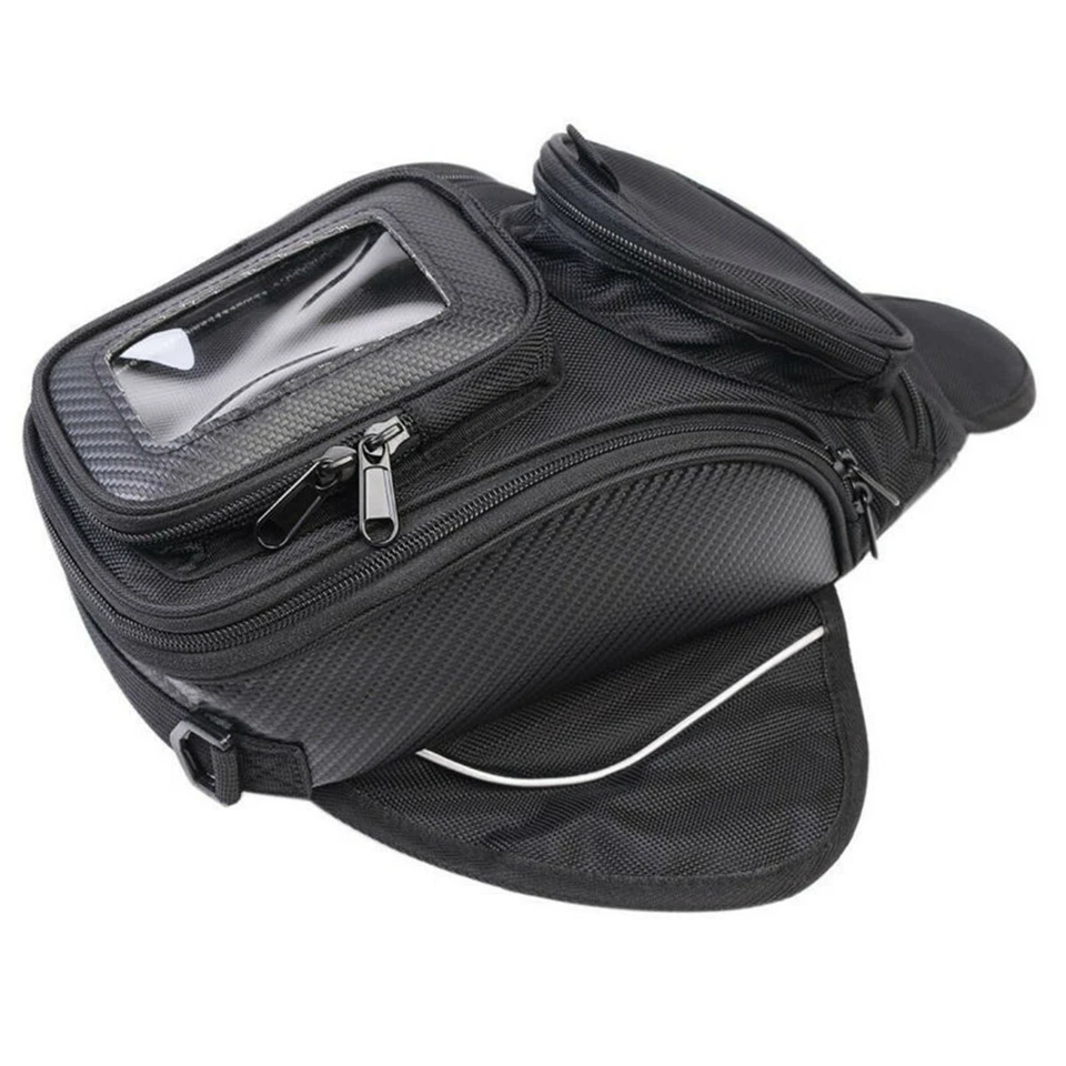 Oil Fuel Tank Bag Saddlebags Sports GPS Phone For Motorcycle Accessories Black - Image 3 of 4