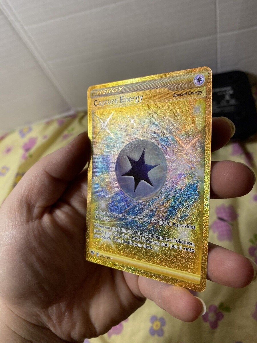 Capture Energy 201/189 Darkness Ablaze NM Full Art Gold Secret Rare Pokemon  Card